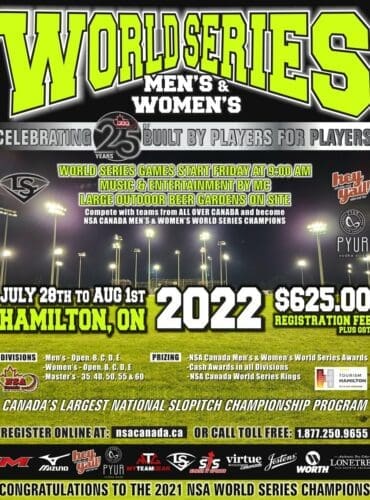 2022 NSA Canada Men’s and Women’s World Series – July 28 – Aug.01, 2022