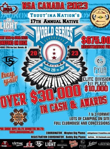 NSA Canada and Tsuut’ina Nation’s 17th Annual Native World Series – July 28-30, 2023