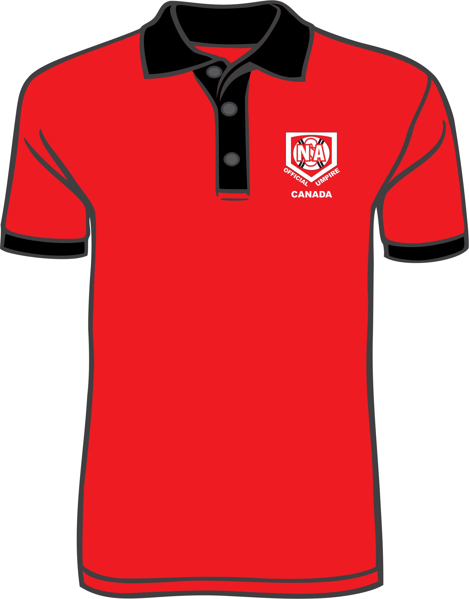 NSA Canada Red Official Ump Polo NSA Canada