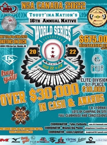 2022 NSA Canada and Tsuut’ina Nation’s 16th Annual Native World Series – July 22-24/22