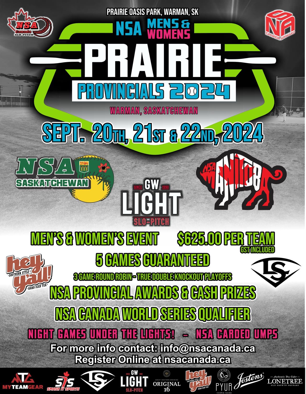 NSA Canada Prairie Provincial Men's and Women's Championships Sept 20